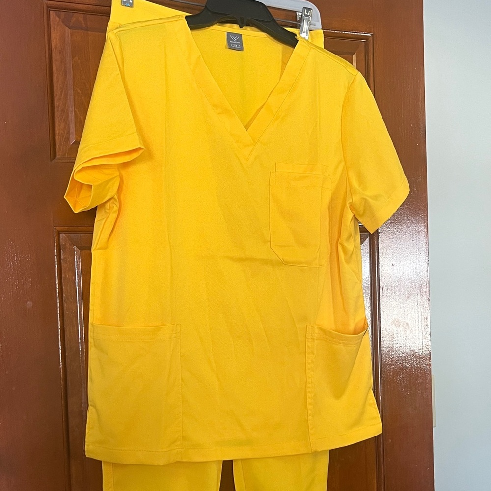 Sunny Yellow V-Neck Scrubs